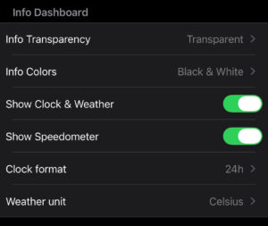 Settings - Info Dashboard