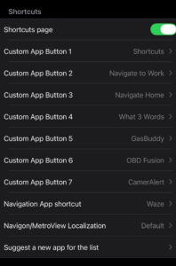 Settings - Shortcuts