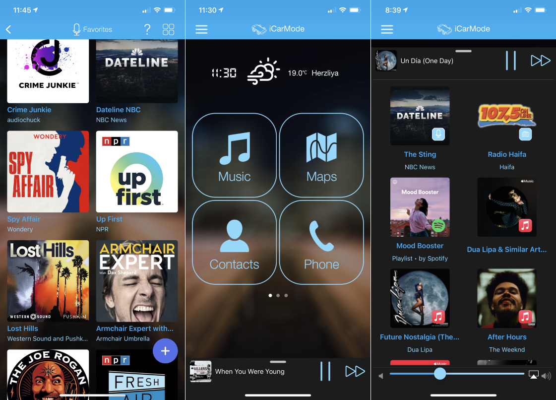 iCarMode adds Podcasts Player to the Car Dashboard App Image