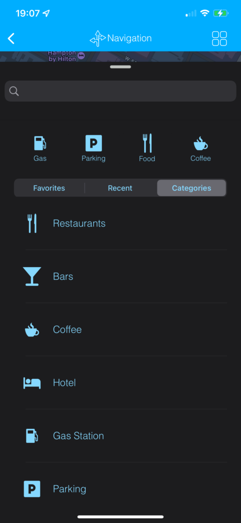 iCarMode - Navigation, search by category