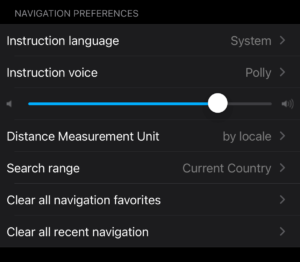 Settings - Navigation