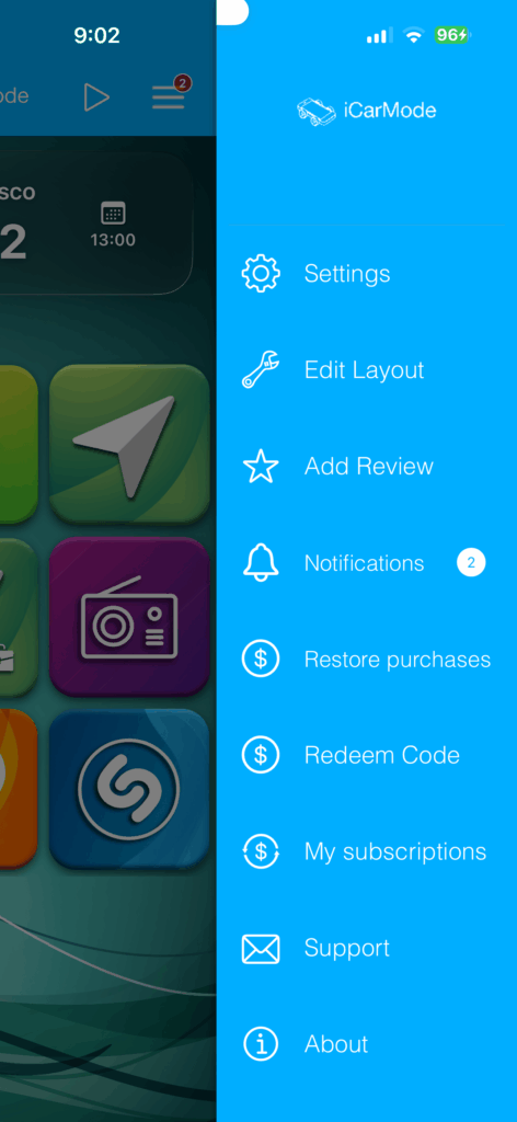Notifications Menu